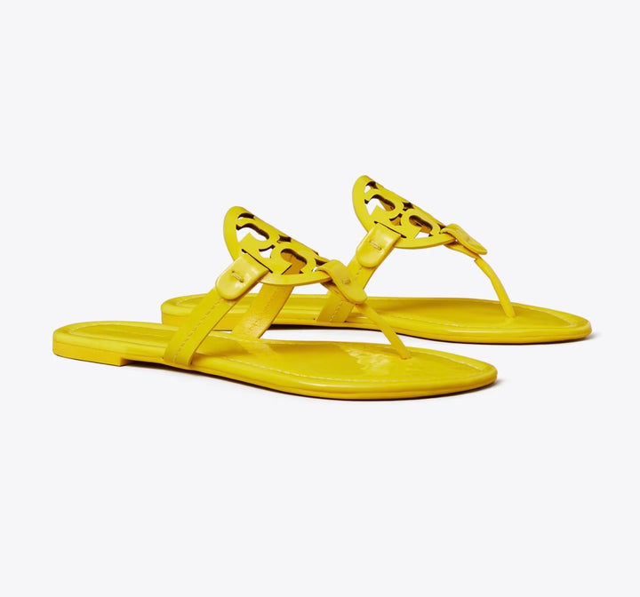 TORY BURCH GLOSSY PATENT LEATHER MILLER SANDALS