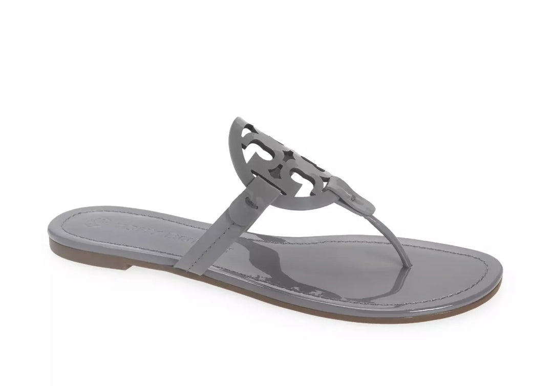 TORY BURCH GLOSSY PATENT LEATHER MILLER SANDALS
