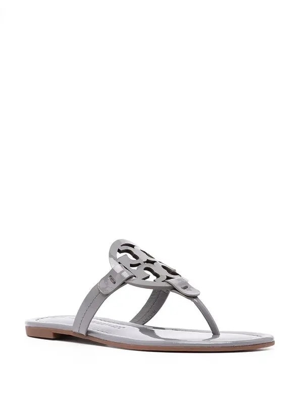 TORY BURCH GLOSSY PATENT LEATHER MILLER SANDALS