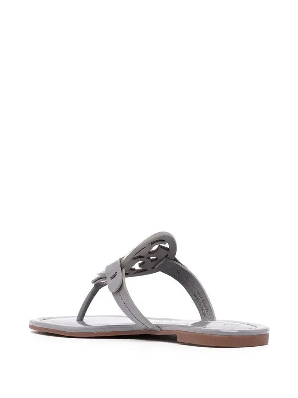 TORY BURCH GLOSSY PATENT LEATHER MILLER SANDALS