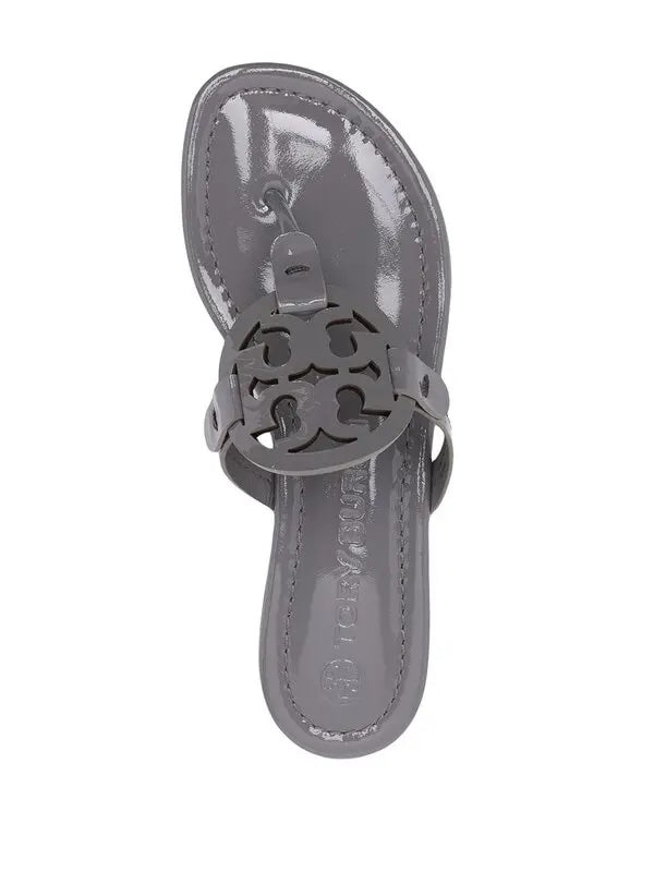 TORY BURCH GLOSSY PATENT LEATHER MILLER SANDALS