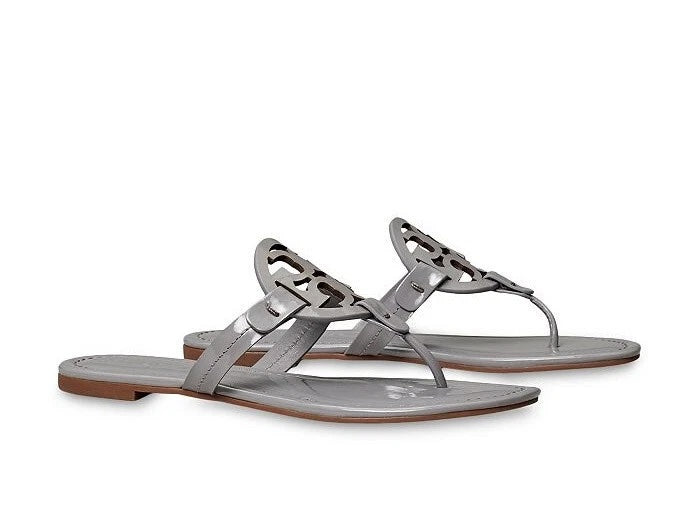 TORY BURCH GLOSSY PATENT LEATHER MILLER SANDALS