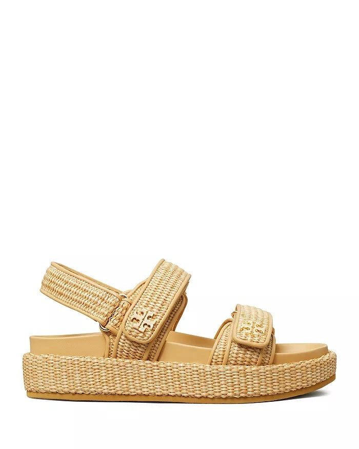 TORY BURCH KIRA SPORTY RAFFIA SANDALS