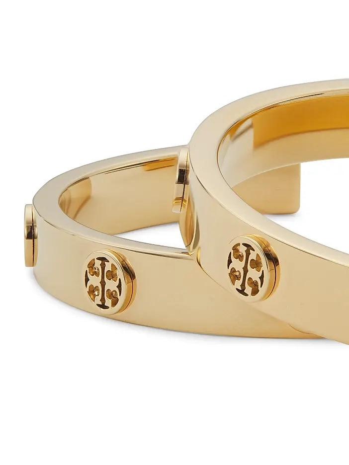 TORY BURCH MILLER 18K GOLD PLATED HOOP EARRINGS
