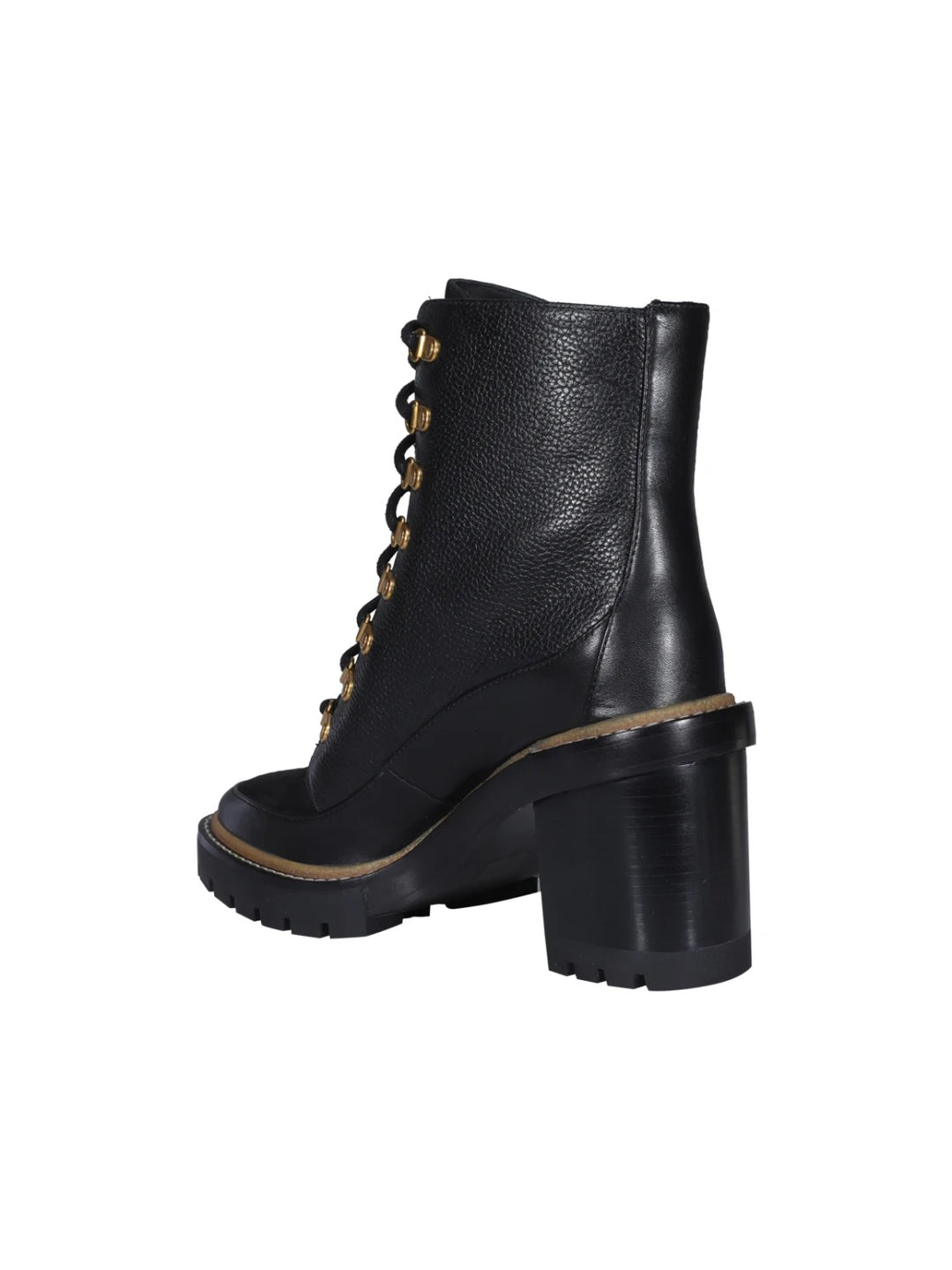 TORY BURCH MILLER MIXED LEATHER LUG SOLE COMBAT BOOTIES