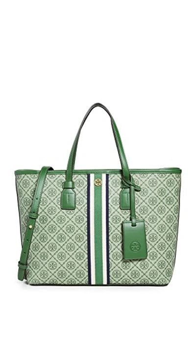 TORY BURCH T MONOGRAM COATED CANVAS TOTE BAG