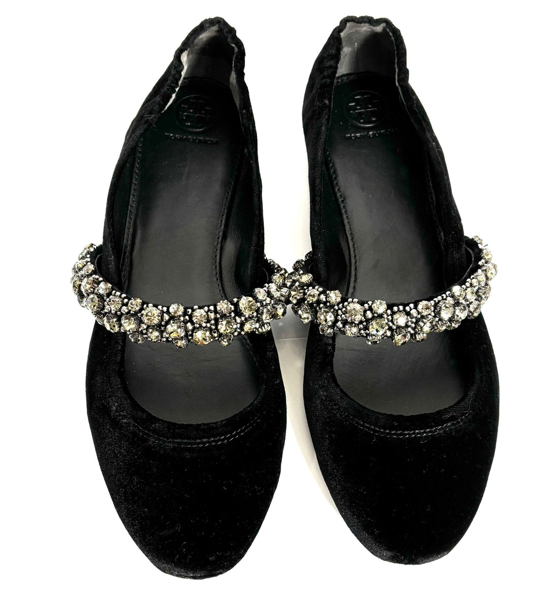 TORY BURCH CRYSTAL STRAP BALLET SHOES
