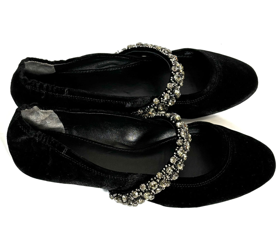 TORY BURCH CRYSTAL STRAP BALLET SHOES