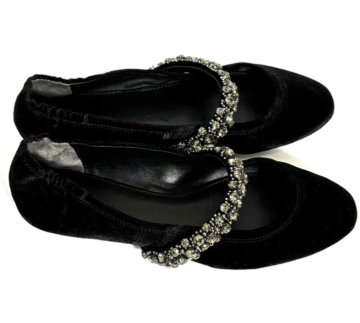 TORY BURCH CRYSTAL STRAP BALLET SHOES