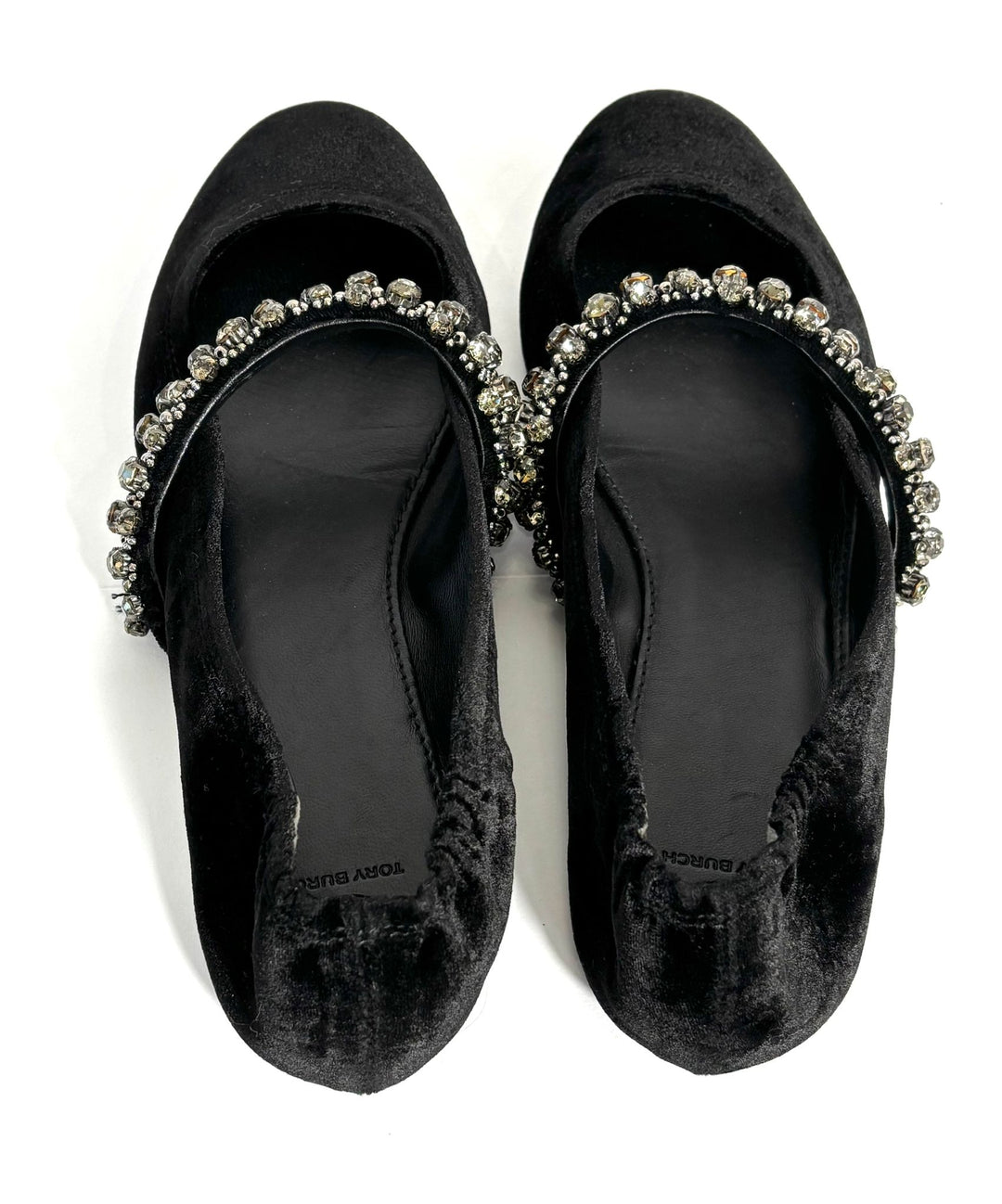 TORY BURCH CRYSTAL STRAP BALLET SHOES