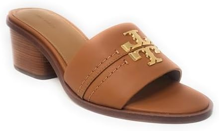 TORY BURCH EVERLY LEATHER GOLD HARDWARE BLOCK HEEL SANDALS
