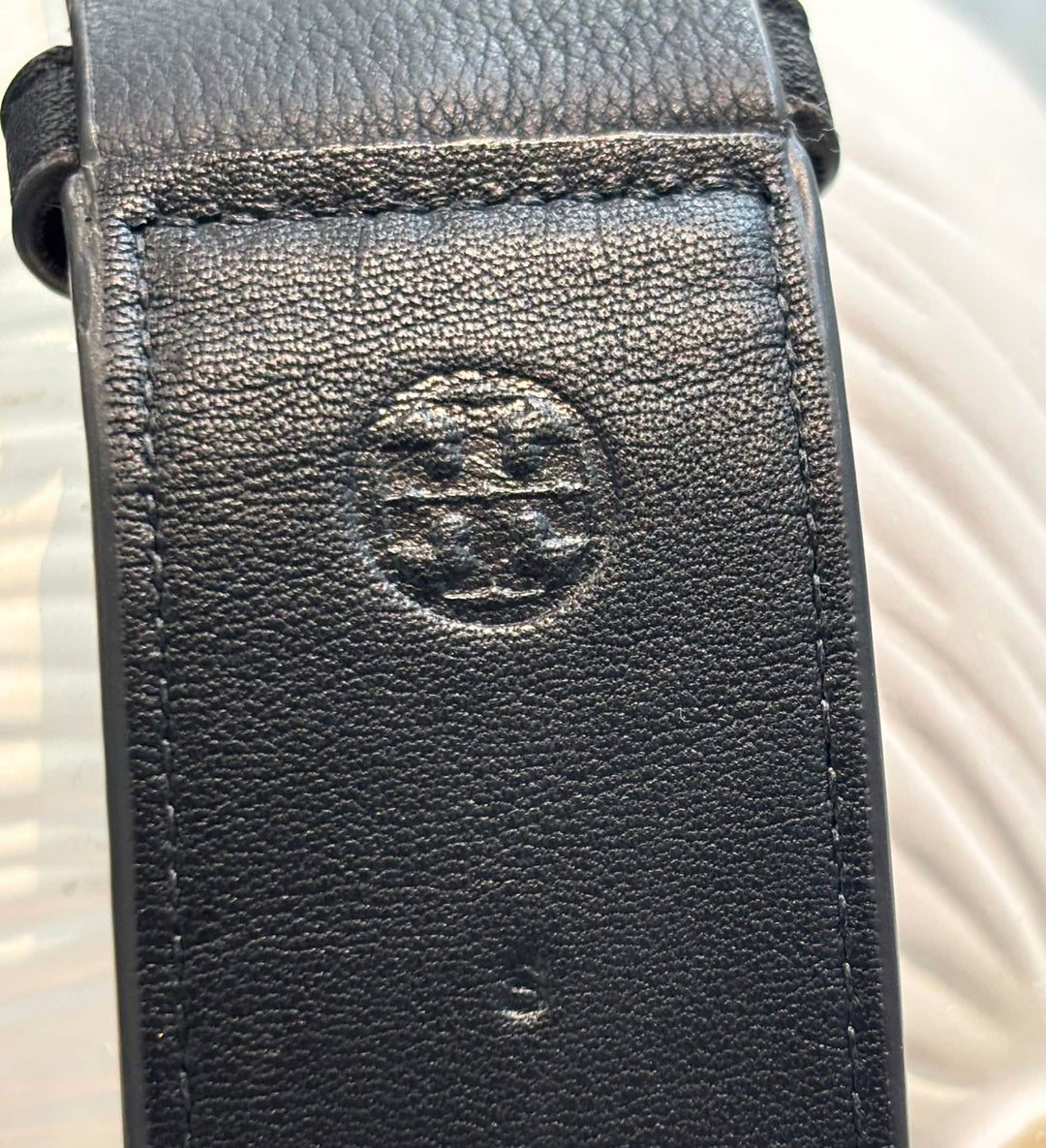 TORY BURCH GEMINI LEATHER WITH GOLD HARDWARE BELT