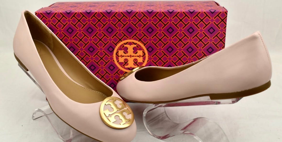 TORY BURCH PINK LEATHER BALLET FLATS
