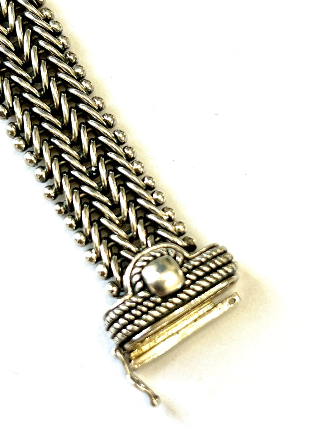 TOWN &amp; COUNTRY 14K GOLD STERLING SILVER DIAMOND BRACELET