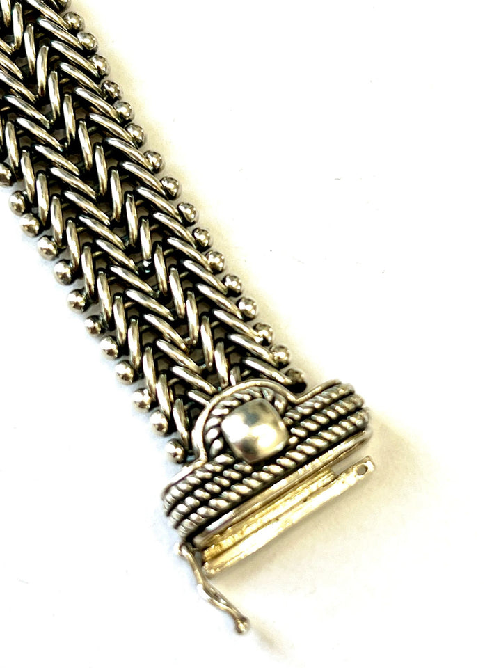 TOWN &amp; COUNTRY 14K GOLD STERLING SILVER DIAMOND BRACELET