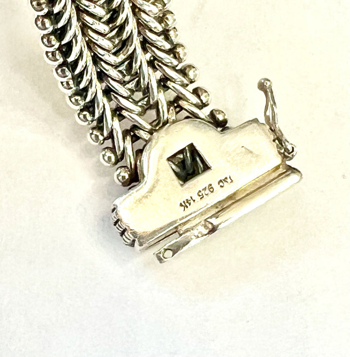 TOWN &amp; COUNTRY 14K GOLD STERLING SILVER DIAMOND BRACELET