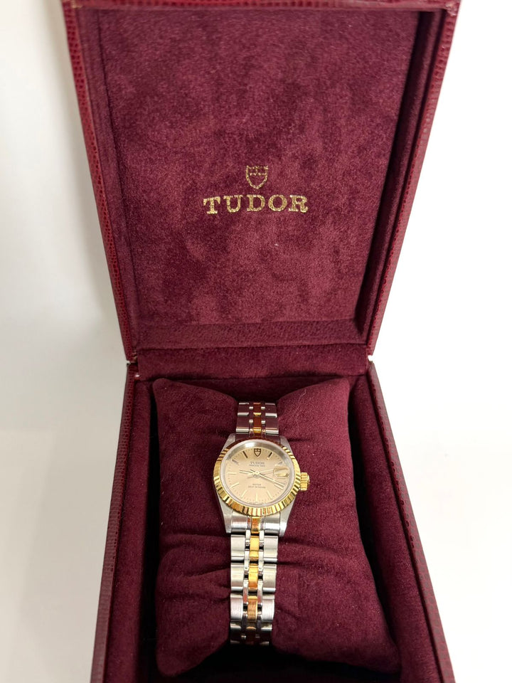 TUDOR PRINCESS OYSTERDATE STEEL AND GOLD 26MM WATCH