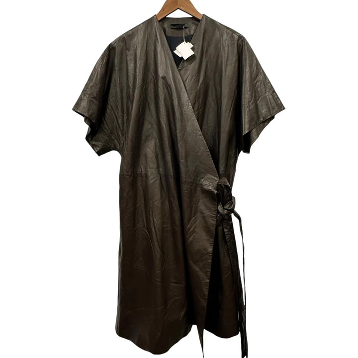 THE ROW LEATHER LEATHER WRAP LEATHER DRESS