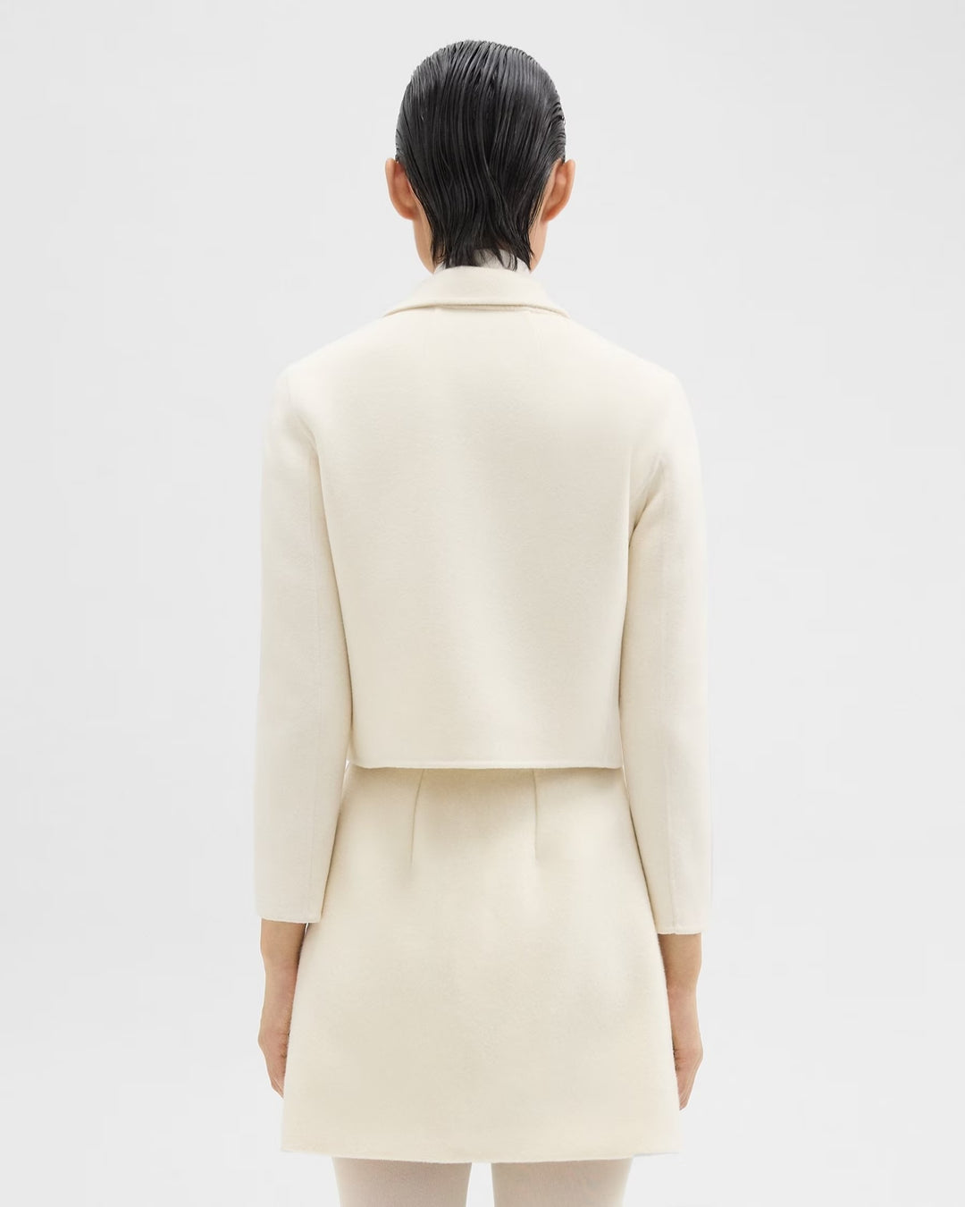 THEORY WOOL-CASHMERE BLEND CROPPED BLAZER