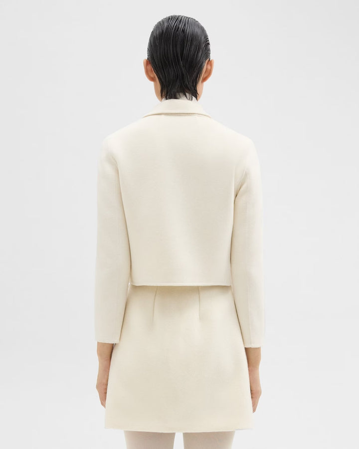 THEORY WOOL-CASHMERE BLEND CROPPED BLAZER