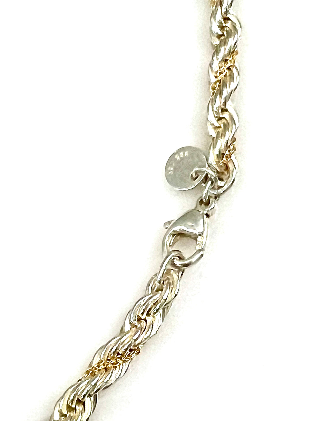 TIFFANY &amp; CO. STERLING SILVER AND 18K GOLD TWIST CHAIN 24" NECKLACE