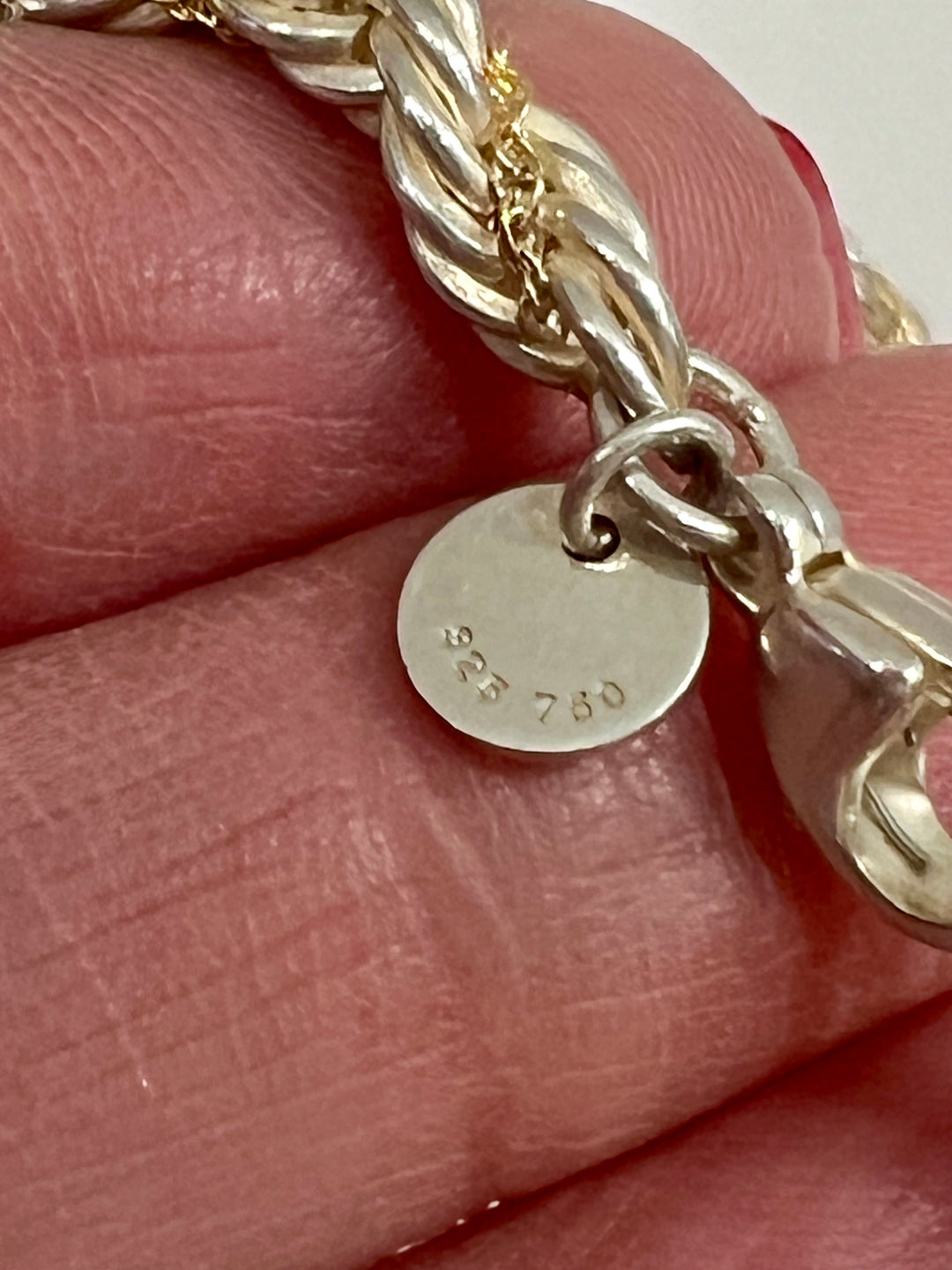 TIFFANY &amp; CO. STERLING SILVER AND 18K GOLD TWIST CHAIN 24" NECKLACE