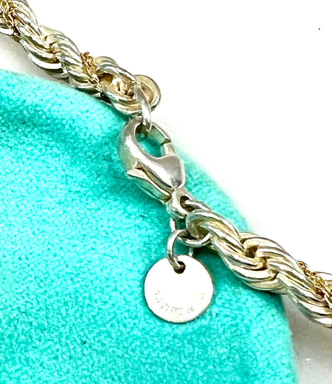 TIFFANY & CO. STERLING SILVER AND 18K GOLD TWIST CHAIN 24