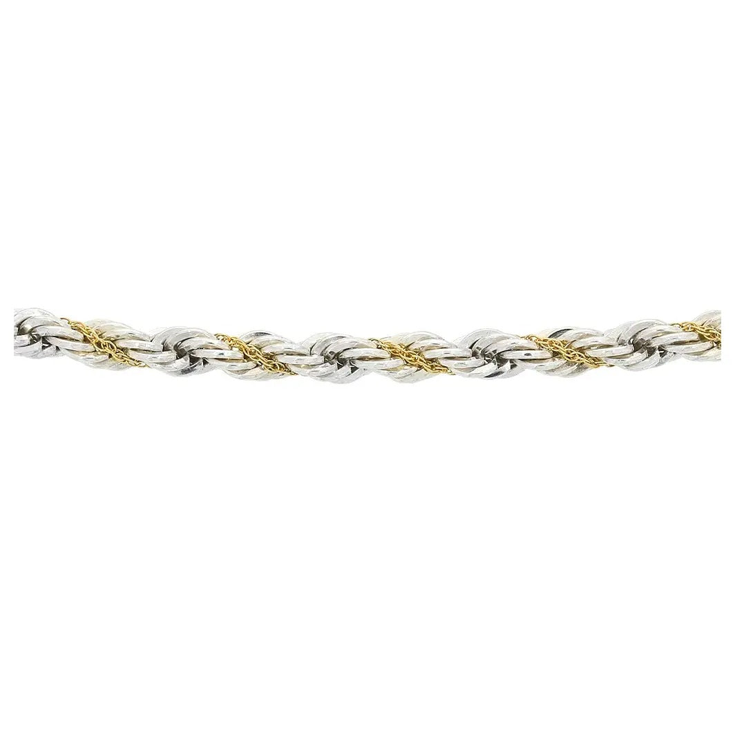 TIFFANY &amp; CO. STERLING SILVER AND 18K GOLD TWIST CHAIN 24" NECKLACE