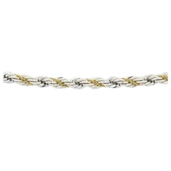 TIFFANY &amp; CO. STERLING SILVER AND 18K GOLD TWIST CHAIN 24" NECKLACE