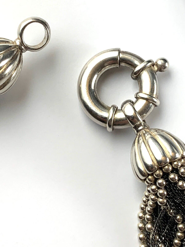 TIFFANY &amp; CO. VINTAGE STERLING SILVER MULTI CHAIN TORSADE NECKLACE