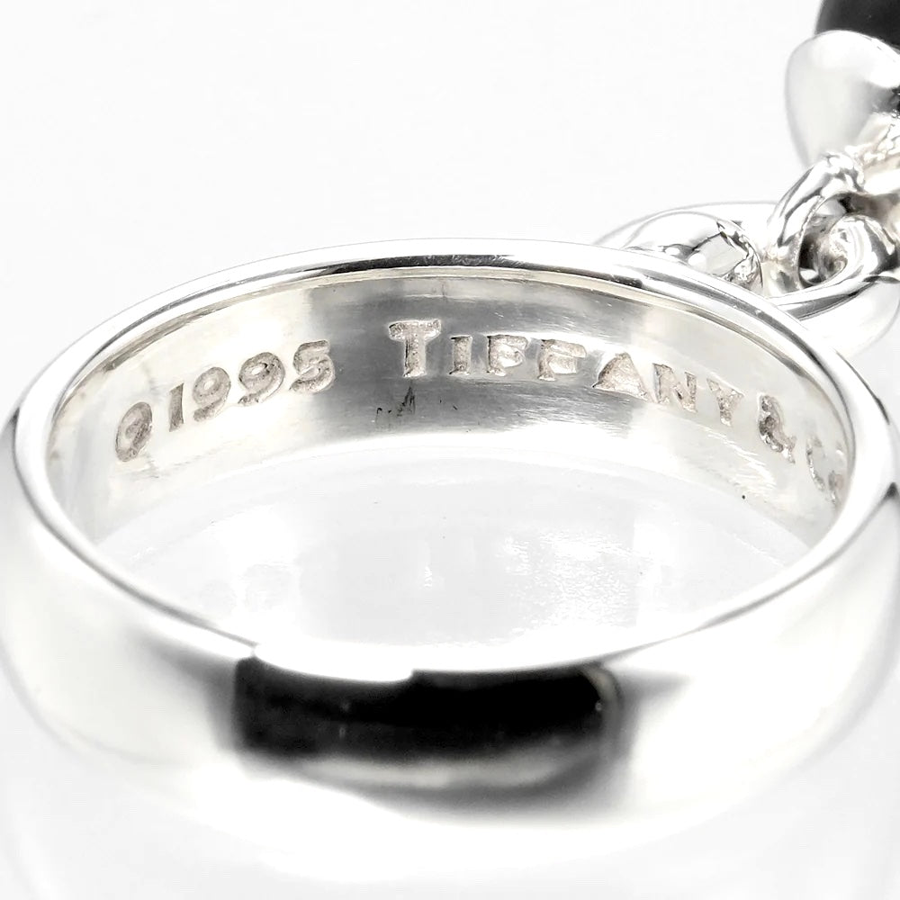 TIFFANY &amp; CO. VINTAGE STERLING SILVER ONYX CHARM RING
