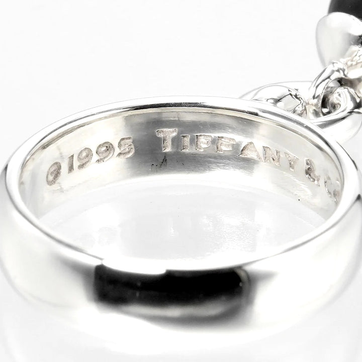TIFFANY &amp; CO. VINTAGE STERLING SILVER ONYX CHARM RING