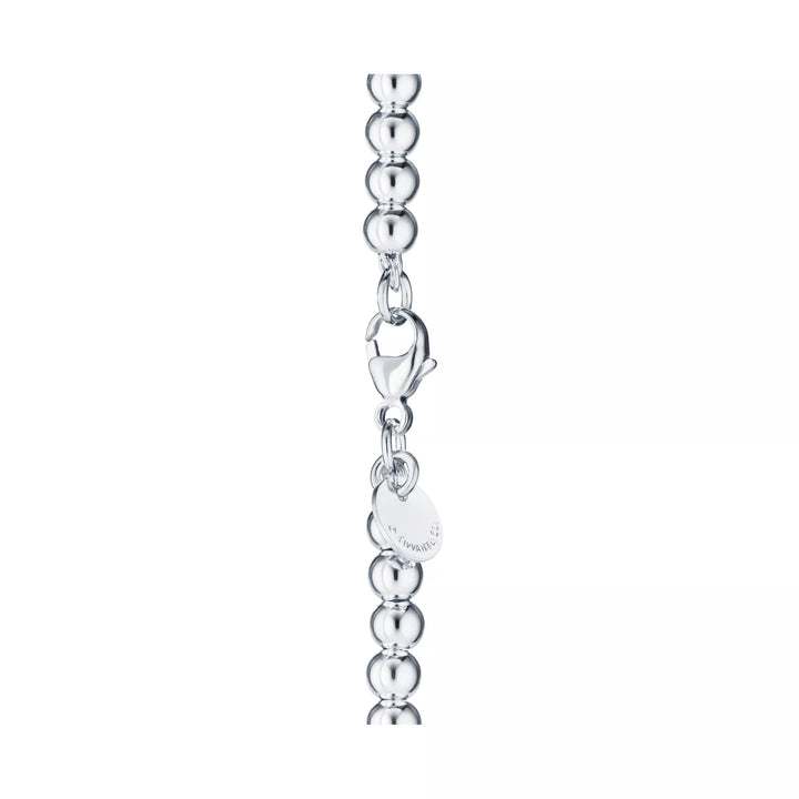 TIFFANY BLUE® ENAMEL HEART TAG RTT STERLING SILVER BEAD BRACELET