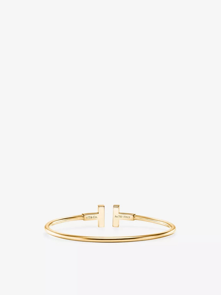 TIFFANY &amp; CO. 18K YELLOW GOLD TURQUOISE DIAMONDS T-WIRE BRACELET