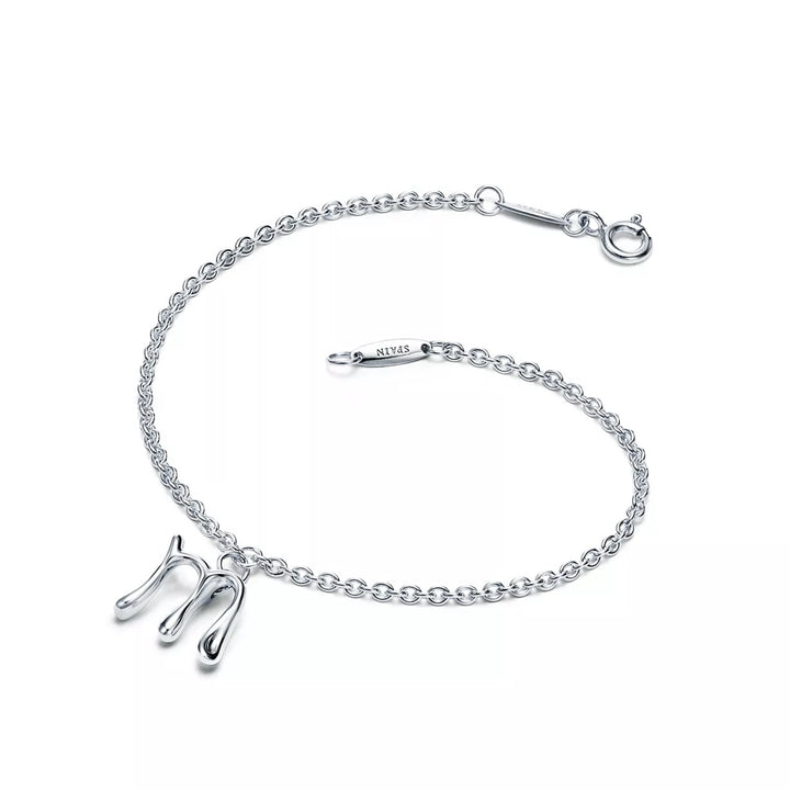 TIFFANY &amp; CO. ELSA PERETTI® STERLING SILVER "M" ALPHABET PENDANT BRACELET