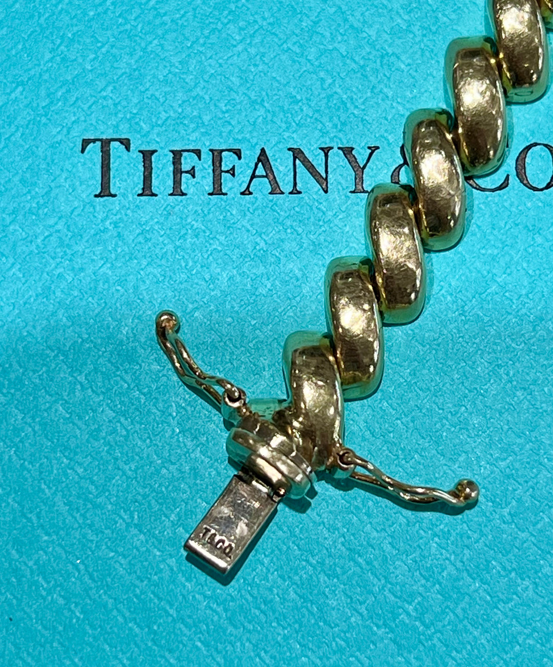 TIFFANY &amp; CO. SAN MARCO MACARONI LINK 14K YELLOW GOLD BRACELET