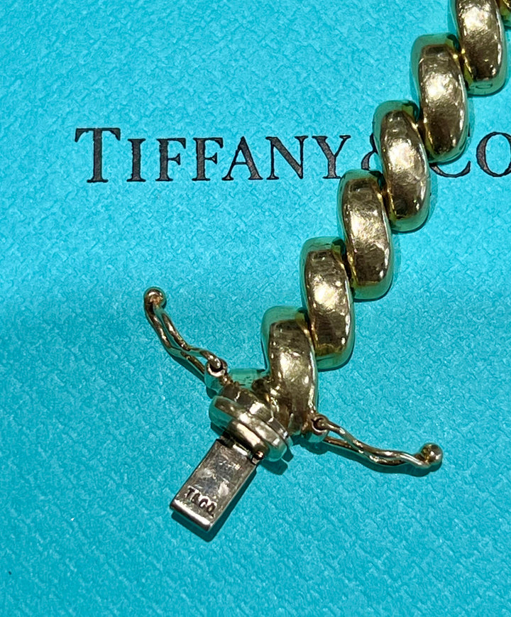 TIFFANY &amp; CO. SAN MARCO MACARONI LINK 14K YELLOW GOLD BRACELET