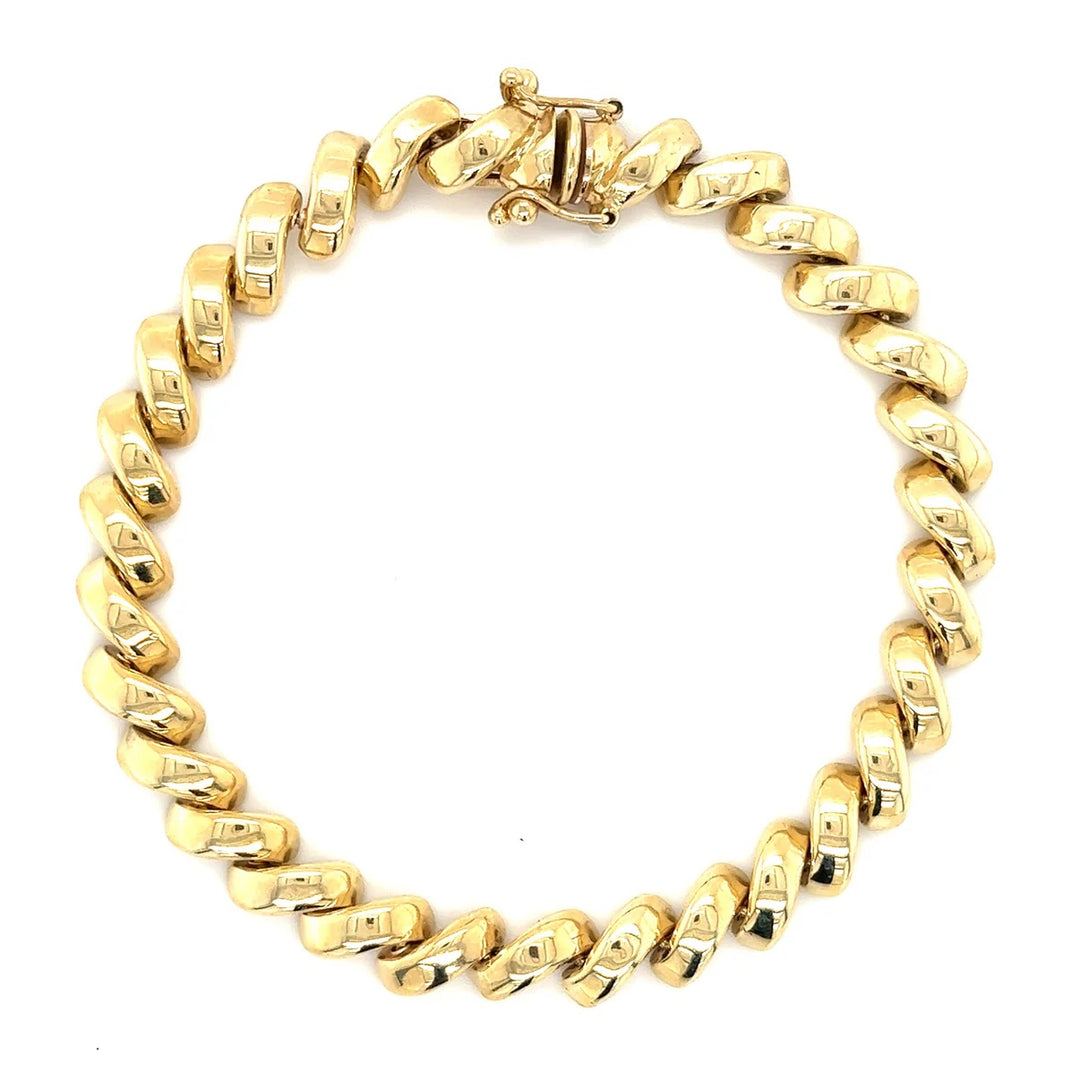 TIFFANY &amp; CO. SAN MARCO MACARONI LINK 14K YELLOW GOLD BRACELET