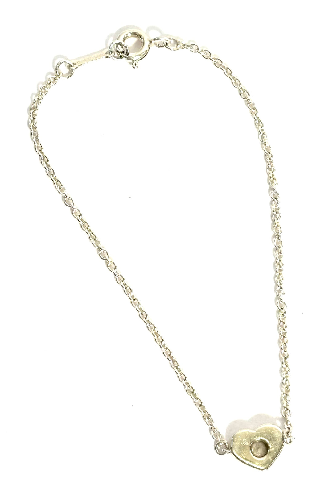 TIFFANY STERLING SILVER PALOMA PICASSO MODERN HEART DIAMOND PENDANT NECKLACE