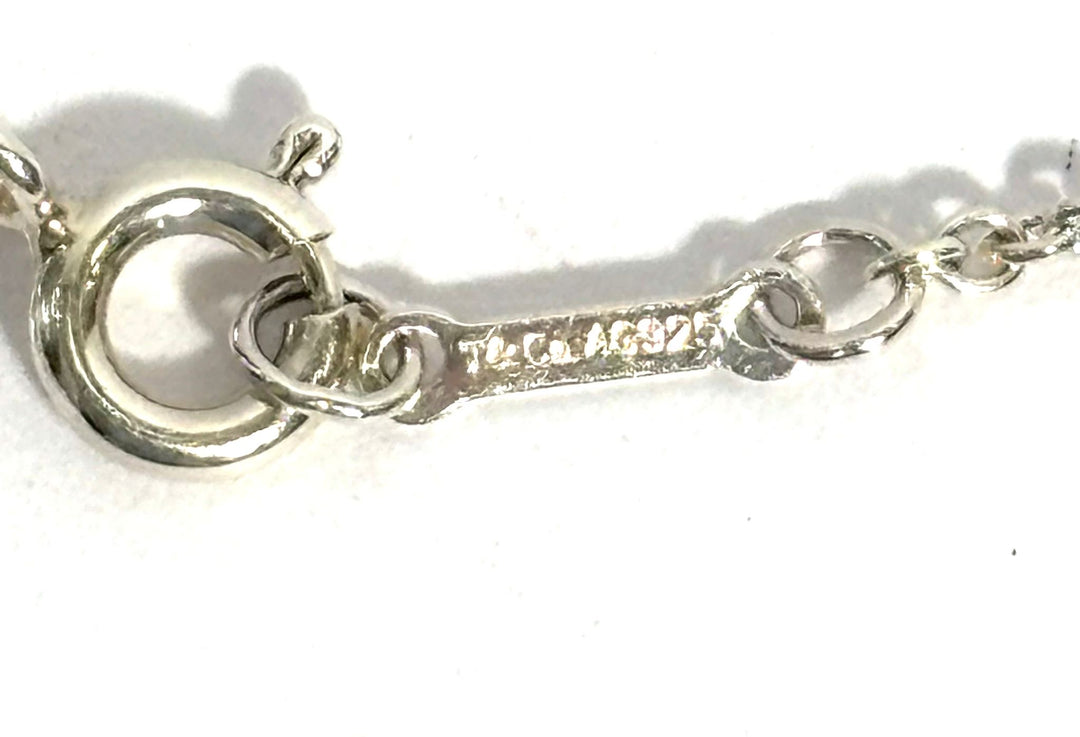 TIFFANY STERLING SILVER PALOMA PICASSO MODERN HEART DIAMOND PENDANT NECKLACE