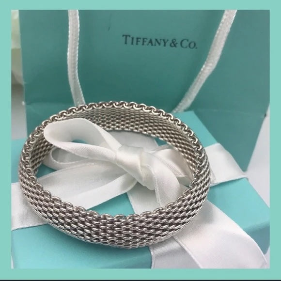 TIFFANY &amp; CO. STERLING SILVER SOMERSET MESH WEAVE BRACELET
