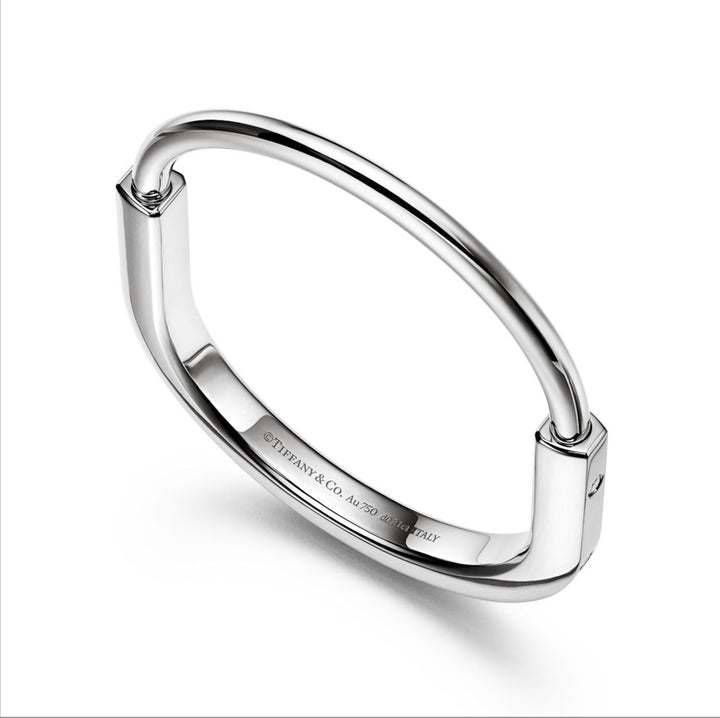 TIFFANY &amp; CO 18K WHITE GOLD DIAMOND TIFFANY LOCK COLLECTION BRACELET