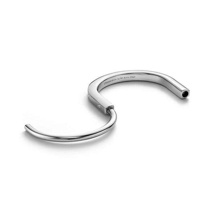 TIFFANY &amp; CO 18K WHITE GOLD DIAMOND TIFFANY LOCK COLLECTION BRACELET