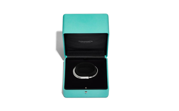 TIFFANY &amp; CO 18K WHITE GOLD DIAMOND TIFFANY LOCK COLLECTION BRACELET