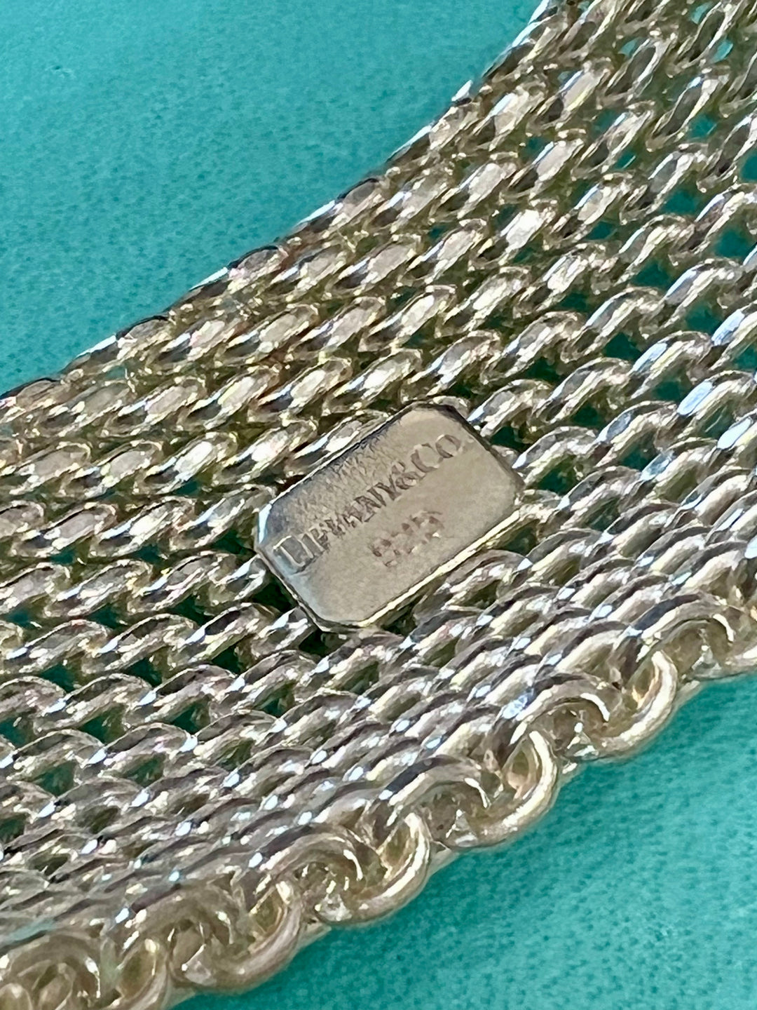 TIFFANY &amp; CO. STERLING SILVER MESH SOMERSET 7.5" BRACELET