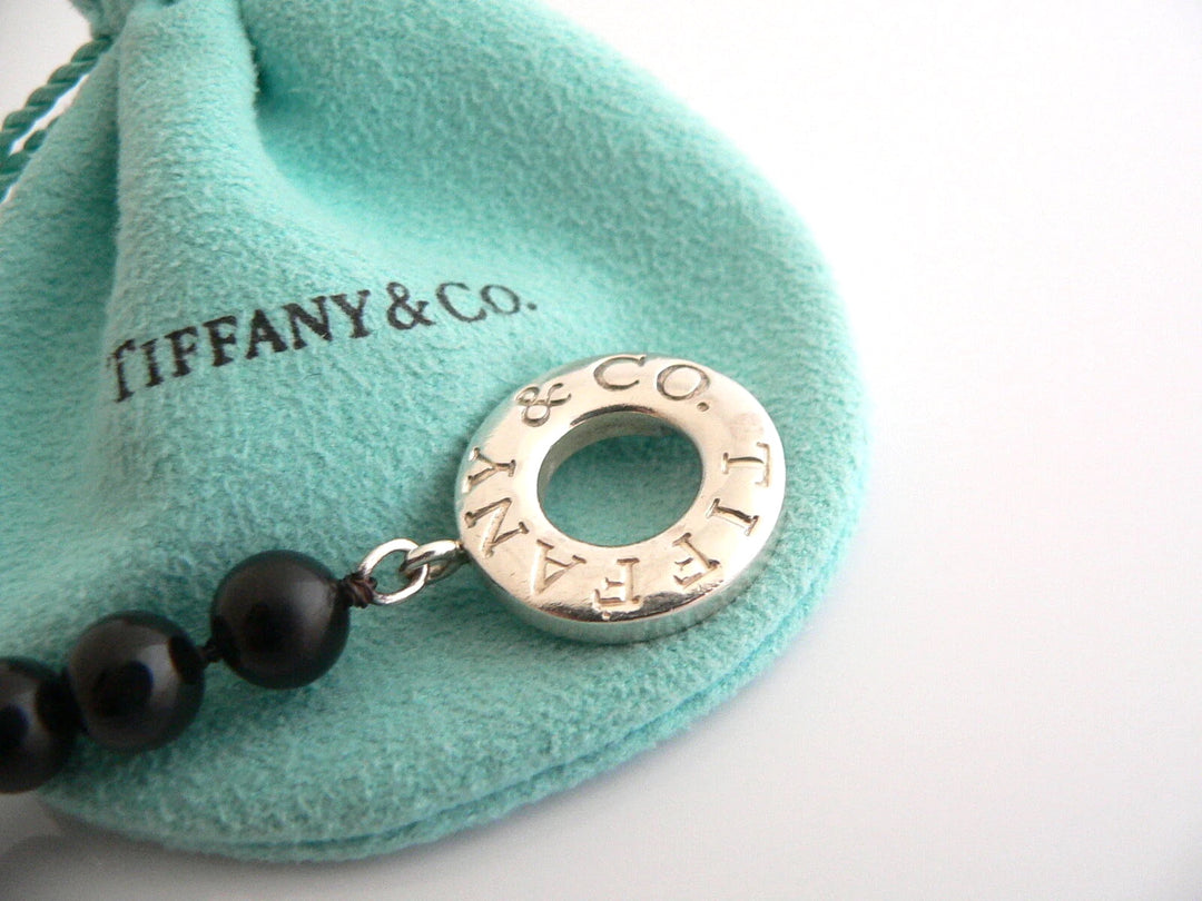 TIFFANY &amp; CO. BLACK ONYX STERLING SILVER TOGGLE BRACELET