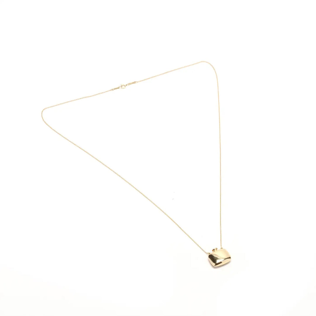 TIFFANY &amp; CO. ELSA PERETTI 18K GOLD SQUARE BOTTLE PENDANT NECKLACE