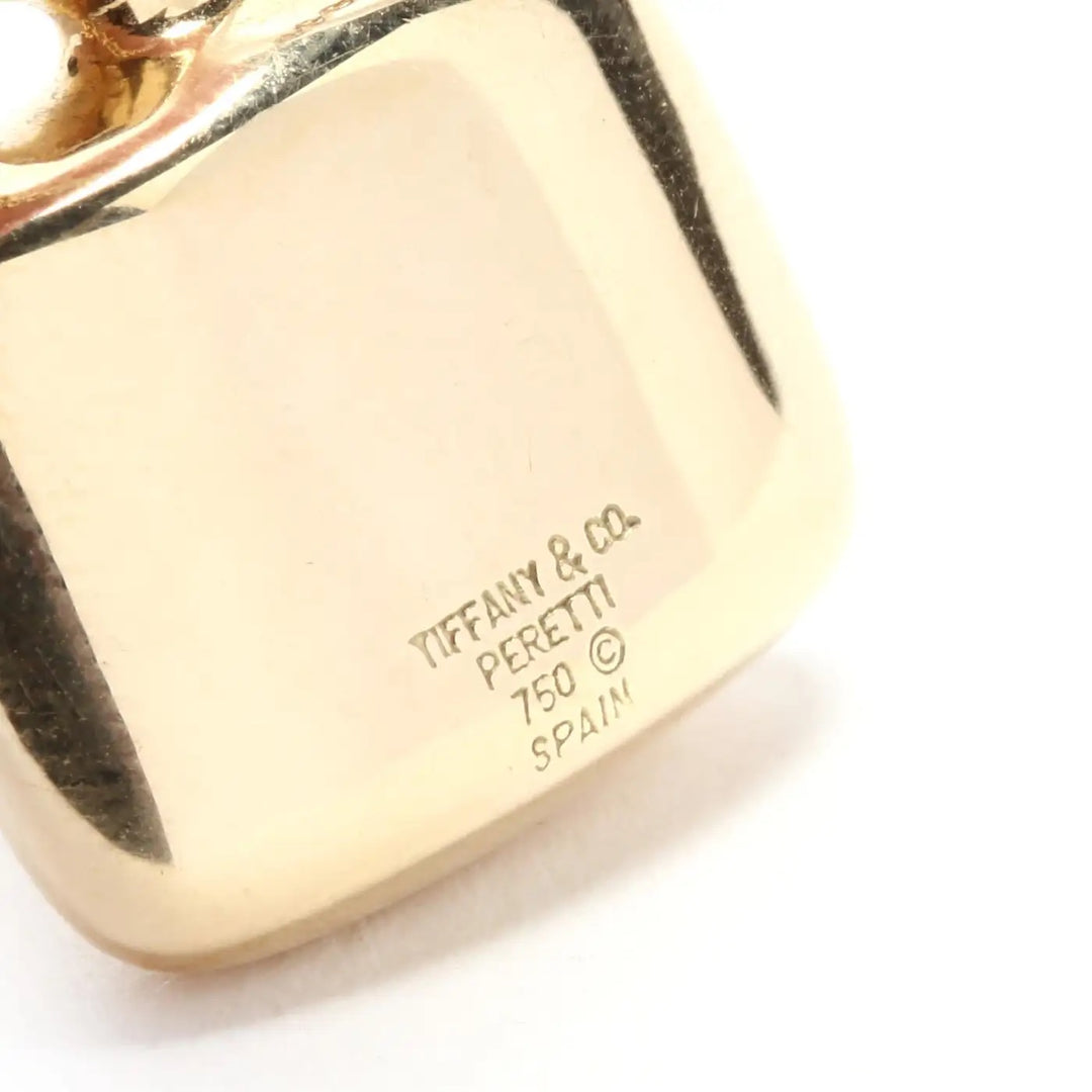 TIFFANY &amp; CO. ELSA PERETTI 18K GOLD SQUARE BOTTLE PENDANT NECKLACE