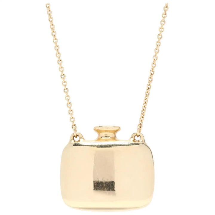 TIFFANY &amp; CO. ELSA PERETTI 18K GOLD SQUARE BOTTLE PENDANT NECKLACE