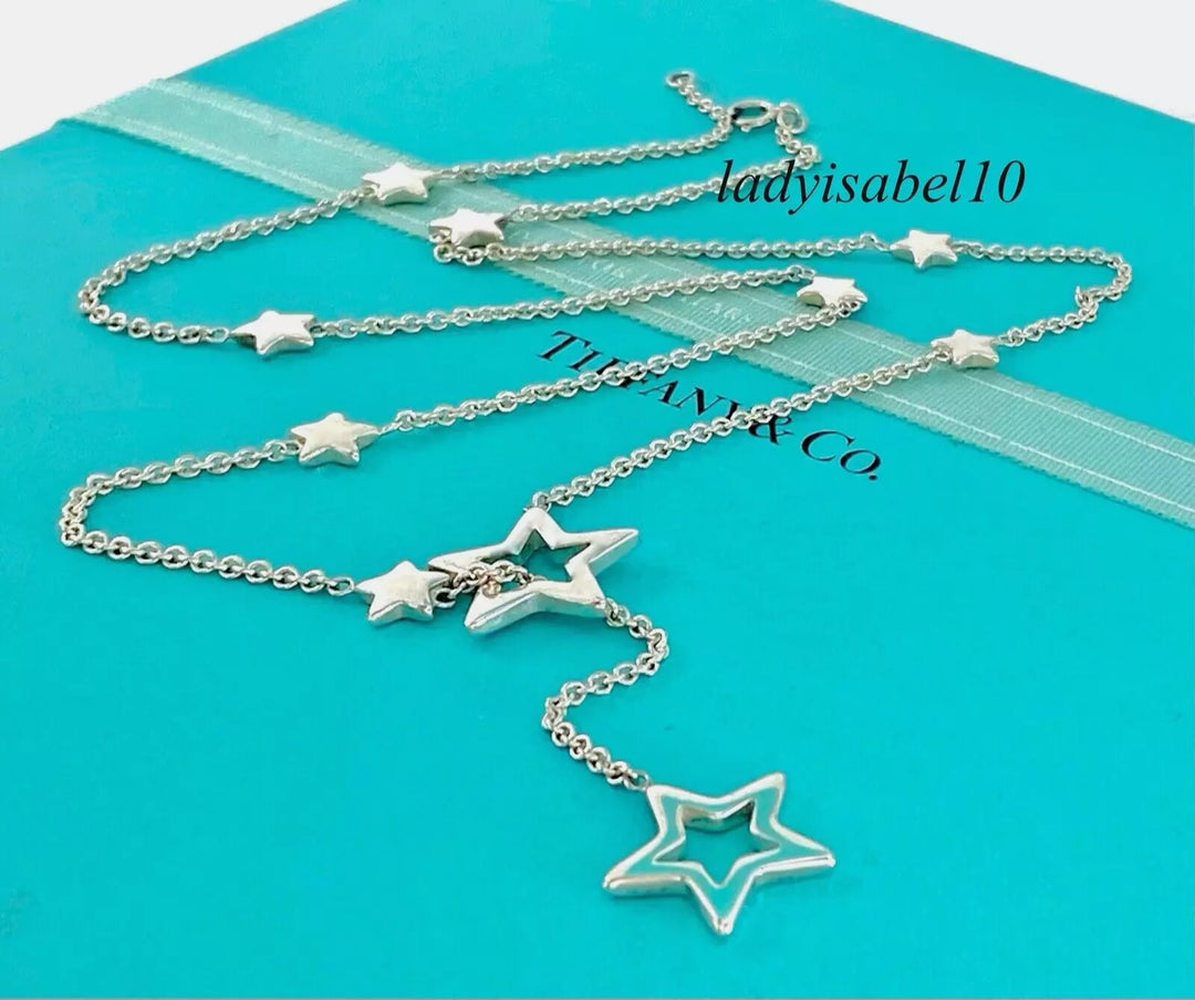 TIFFANY &amp; CO. STERLING SILVER STAR LARIAT NECKLACE